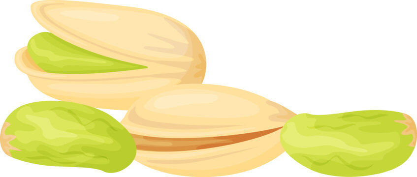 Pistachio nuts showing shelled and unshelled forms