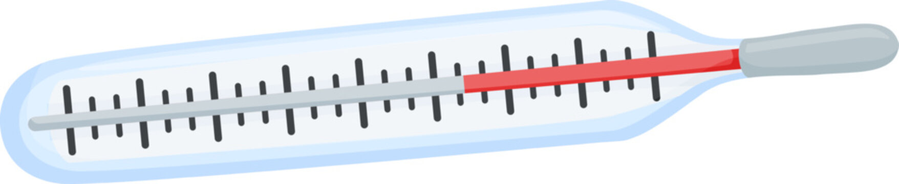 Thermometer indicating high fever temperature for medical diagnosis