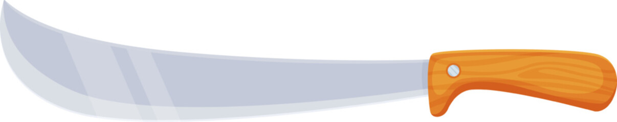 Machete sharp blade with wooden handle for cutting