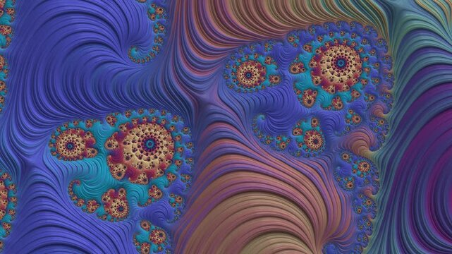 Fractal Animation Showcasing Colorful Patterns and Shapes in an Abstract Background