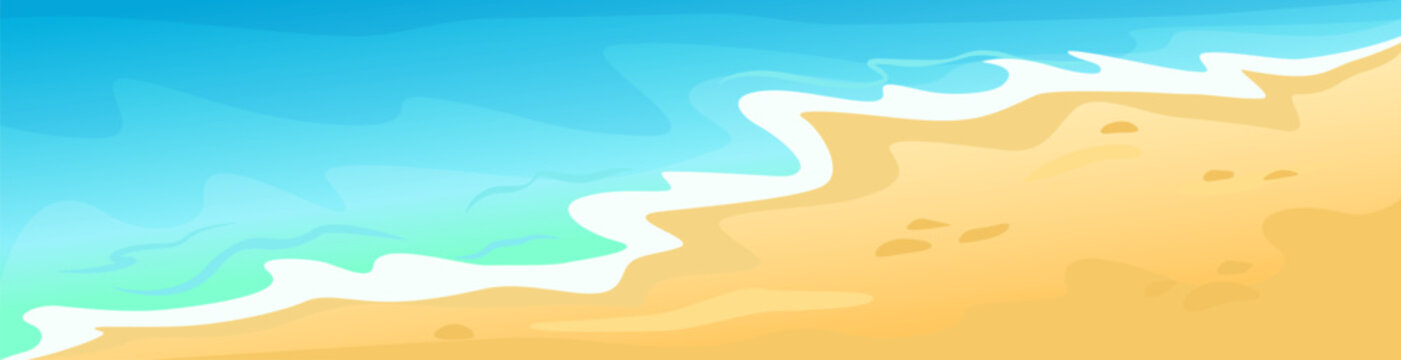 Summertime beach shore with breaking ocean wave vector