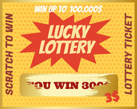 Lucky lottery scratch ticket winning 3000 dollars