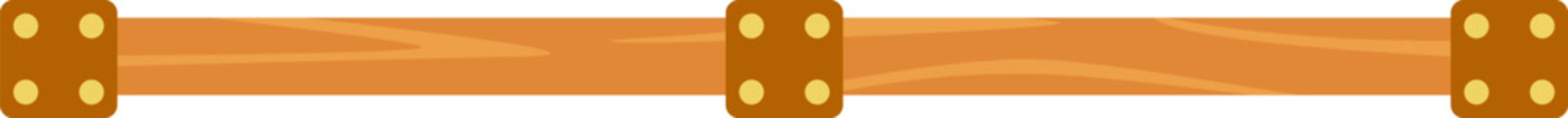 Wood plank with decorative metal rivets bar