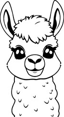 Naklejka premium cute happy llama cartoon character
