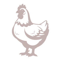 Simple chicken hen farm animal silhouette © Ashik
