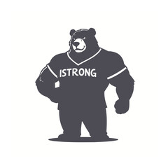 Obraz premium Strong muscular bear mascot cartoon character