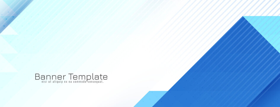 Modern blue color triangular mosaic pattern banner design