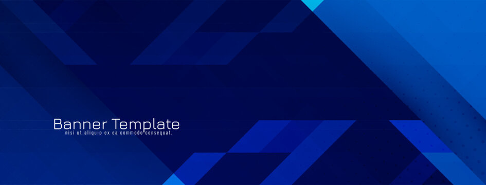 Modern blue color triangular mosaic pattern banner design