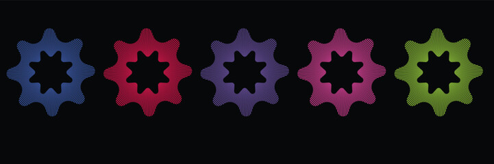 Naklejka premium Radial Line Flower Design.