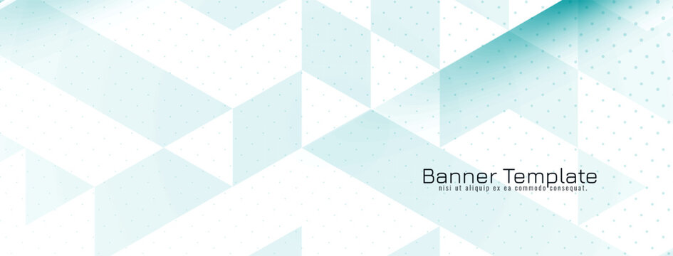 Blue color triangular mosaic pattern geometric banner design