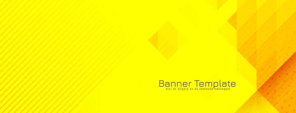 Abstract triangular mosaic pattern modern yellow banner design