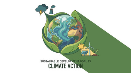Fototapeta premium Climate Action Promoting Global Environmental Sustainability
