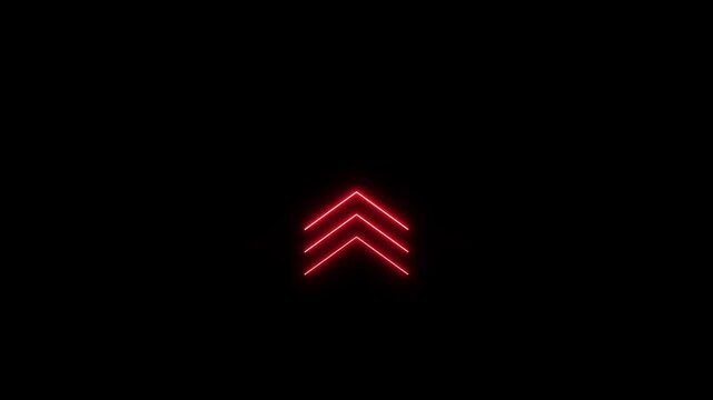 Glowing red chevron arrows on black background motion chevron motion red arrow animation glowing arrows