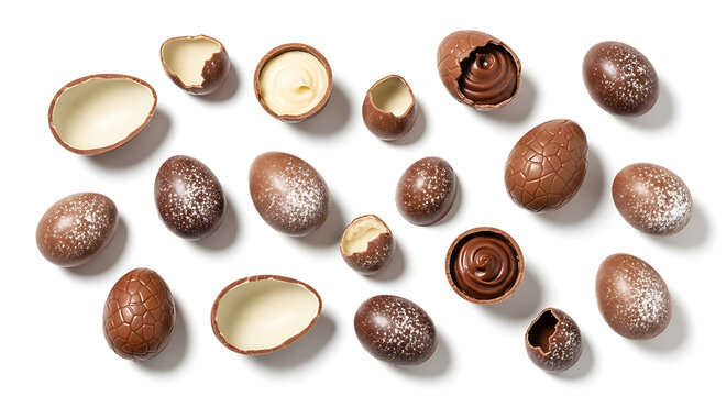 Marula nuts, brown seeds, shelled and unshelled, on white background, food ingredients, natural products