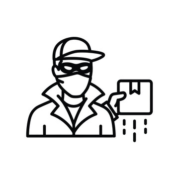 Thief Stealing Package Delivery Package Theft Concept