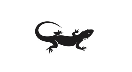 Fototapeta premium Black lizard silhouette isolated.