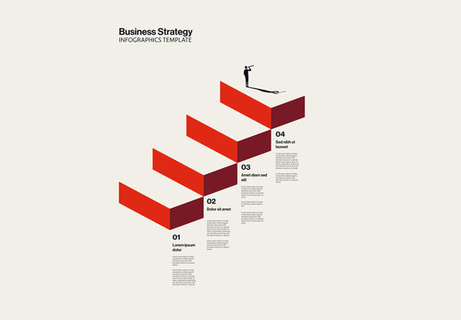 Business Strategy for Growth Infographic Template with Abstract Stairs