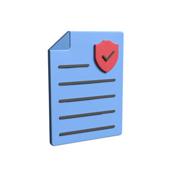 Security Protocol 3D Icon, Secure Network Communication Symbol