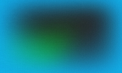 Fototapeta premium Grainy dark cyan green blue background with glowing gradient shapes, abstract noise texture poster, banner, header, cover design