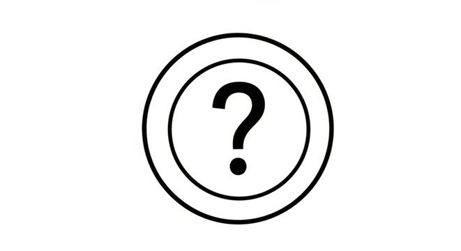 A simple black and white vector graphic of a question mark icon