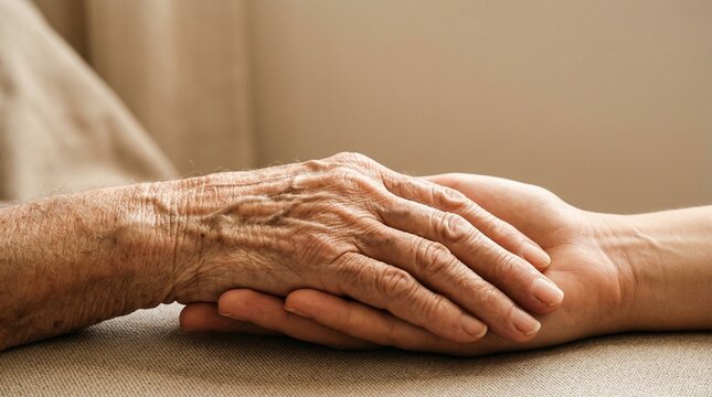 Elderly Care and Support Concept Showing Gentle Human Connection