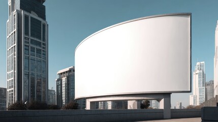 Obraz premium Blank Billboard in Modern Cityscape