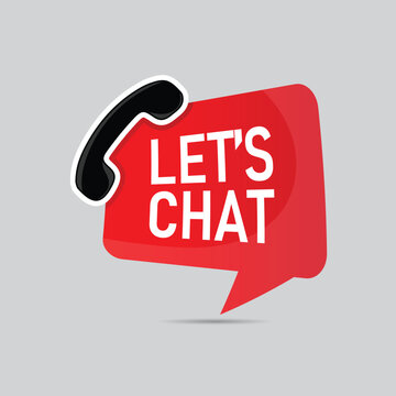 Red Lets Chat speech bubble with phone icon for instant messaging and real-time customer support engagement