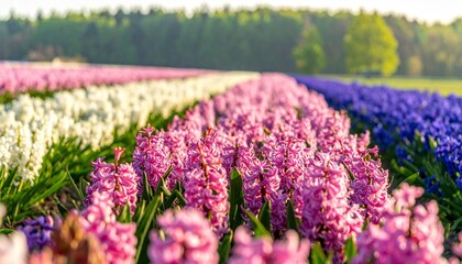 Obraz premium “Rows of colorful hyacinth flowers.”