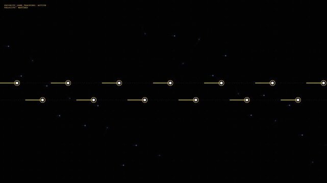 Glowing yellow dots connected by lines float in a dark space environment