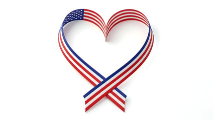 Obraz premium Patriotic heart ribbon memorial day tribute to fallen heroes and american pride