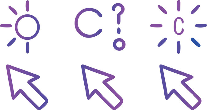 background white with set of hand cursor icons click and cursor icons click, featuring modern arrow pointers, selecting fingers, link indicators, and digital navigation symbols for website user.