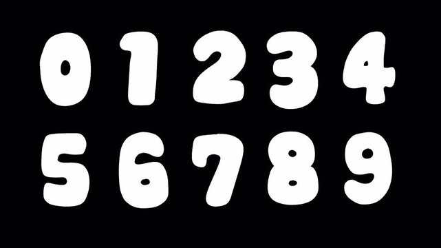 Hand Drawn Doodle Numbers 1 to 10 2D Animation Asset | Sketchy Counting Numbers Motion Overlay | Fun Hand-Drawn Counting Animation for Education Videos