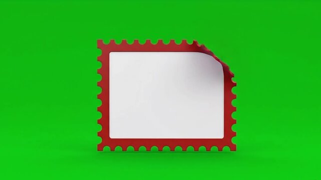 Animated Stamp Frame with Blank White Space on Green Screen Background.