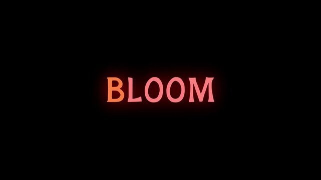 A glowing red sign reading BLOOM shines brightly in a dark room with no people or objects around.