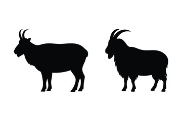 Obraz premium Goats silhouette icons - farm animals