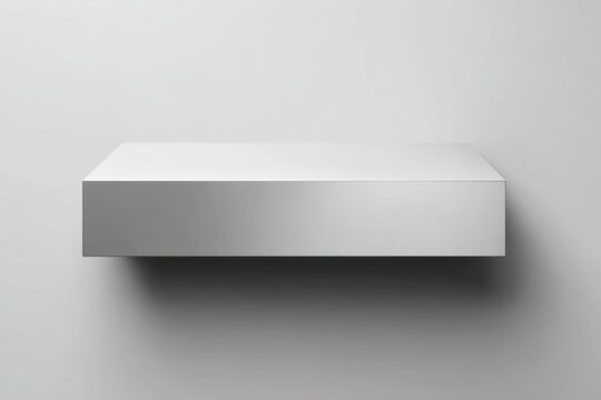 Minimal 3D cool gray office desk top view, ins style minimalist workspace background