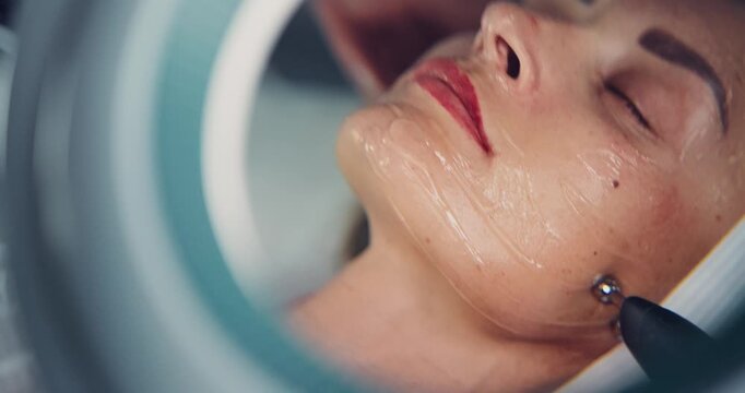 Professional Microcurrent Facial Treatment in a Spa Setting