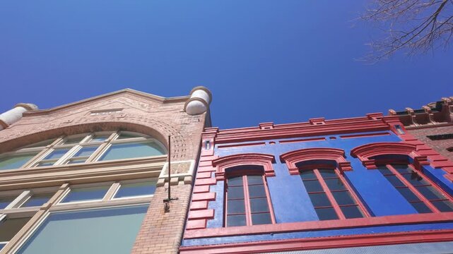 Victoria, British Columbia, Canada: March 26, 2026 - Historic Hamley Building Architecture with Blue Negative Space