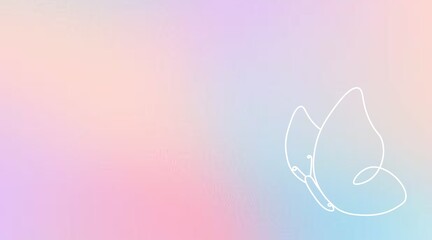 Ethereal Pastel Mesh Gradient Background with Butterfly Line Art © Rianity