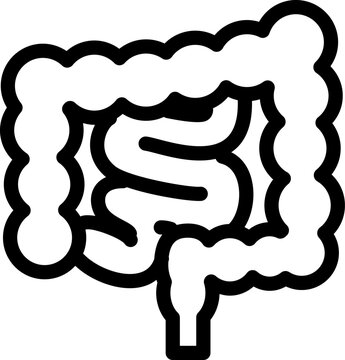 シンプルな腸の線画イラスト