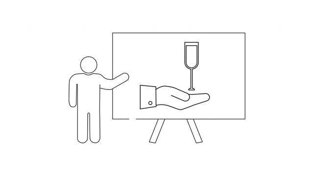 Presentation on Alcohol Consumption - A Simple Line Art Illustration.