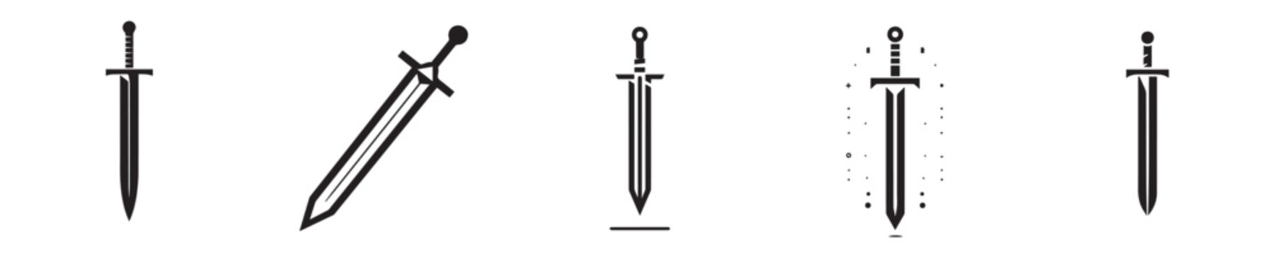 sword vector with silhouette style