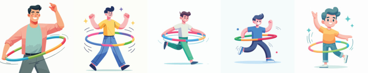 vector of young man playing hula hoop  © Jefri Syahputra BKL