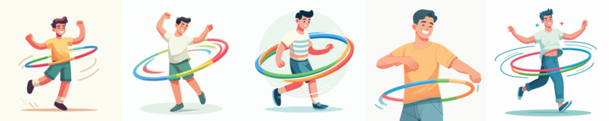 vector of young man playing hula hoop  © Jefri Syahputra BKL
