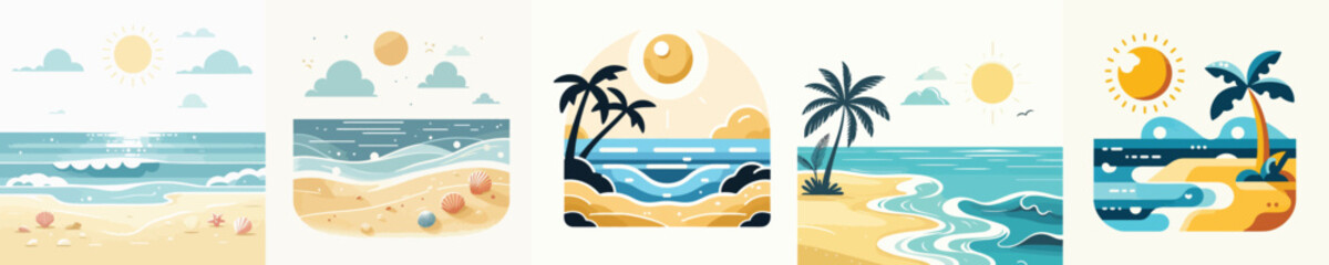 Obraz premium beautiful beach view vector