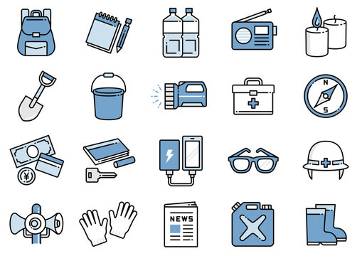 災害・防災アイコン12　Disaster Prevention icons