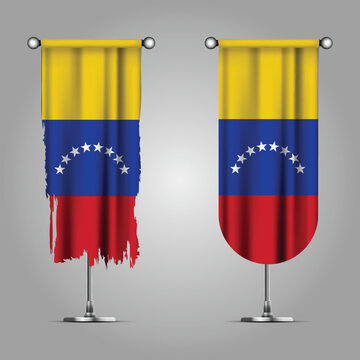 Double Style VENEZUELA Flag Banners, Official Clean and Grunge Torn Look