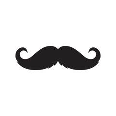 Fototapeta premium Cartoon mustache silhouette vector illustration on white background