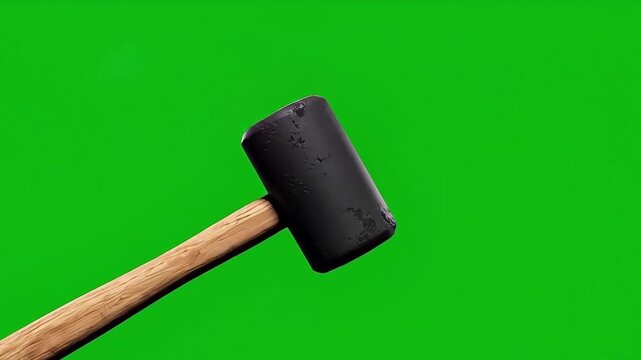 Rubber Mallet Tool on a Green Screen Background.