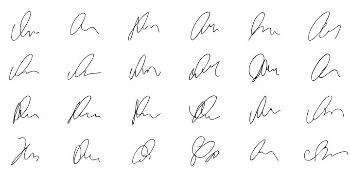 Collection of handwritten signatures arranged in a grid pattern